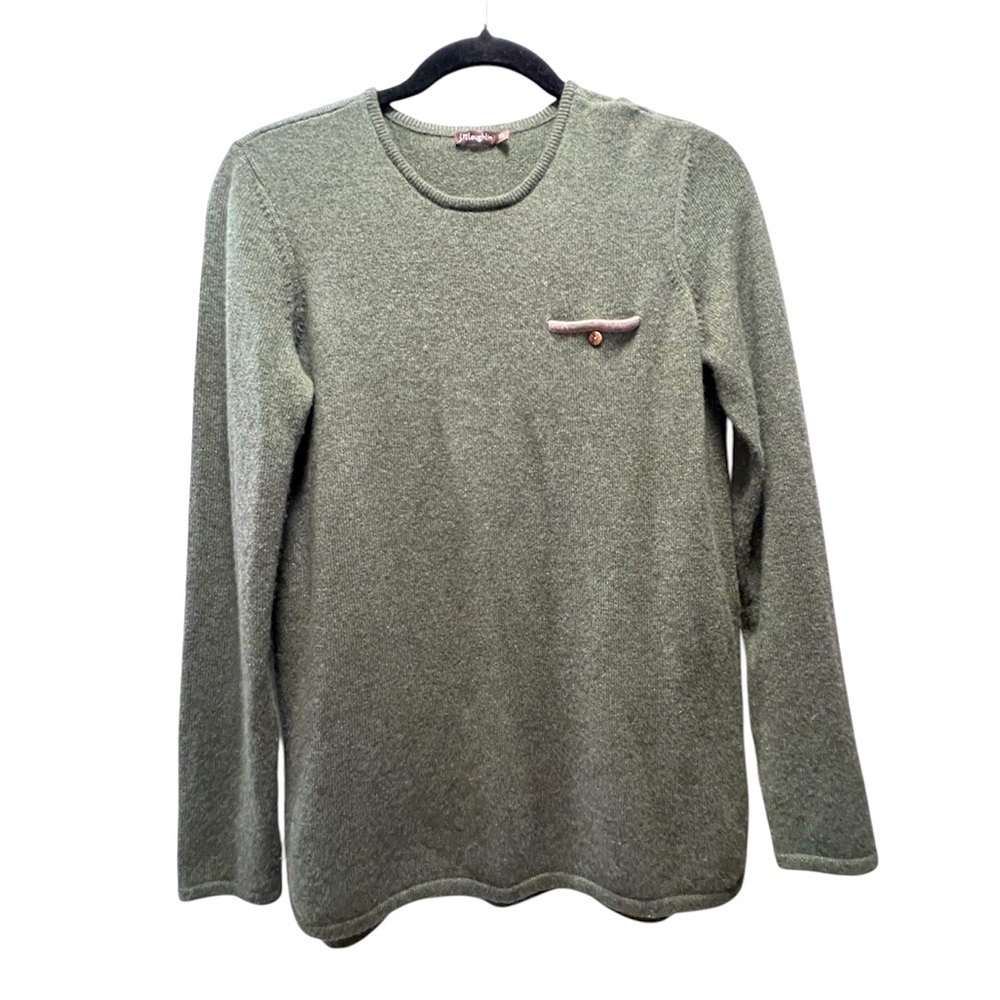 J McLaughlin Green 100% Cashmere Pullover Sweater- Size S